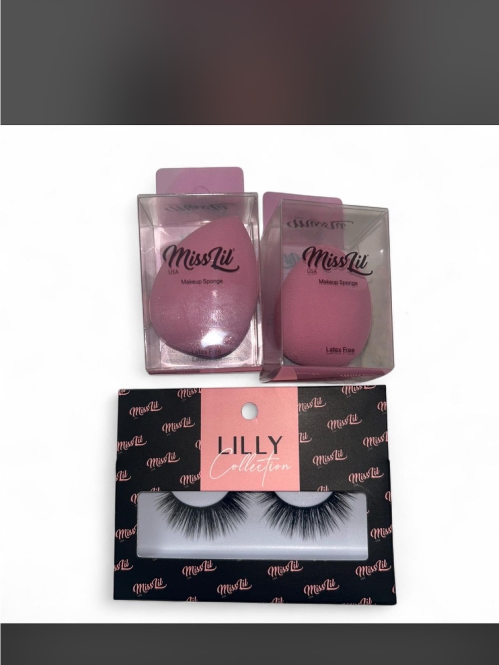 Pink Makeup Sponges with Lilly Collection Pink Lashes
